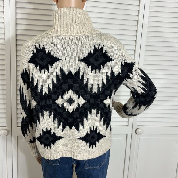 Denim & Supply Ralph Lauren Beige Turtle Neck Silk & Wool Blend Sweater Medium - Picture 8 of 10